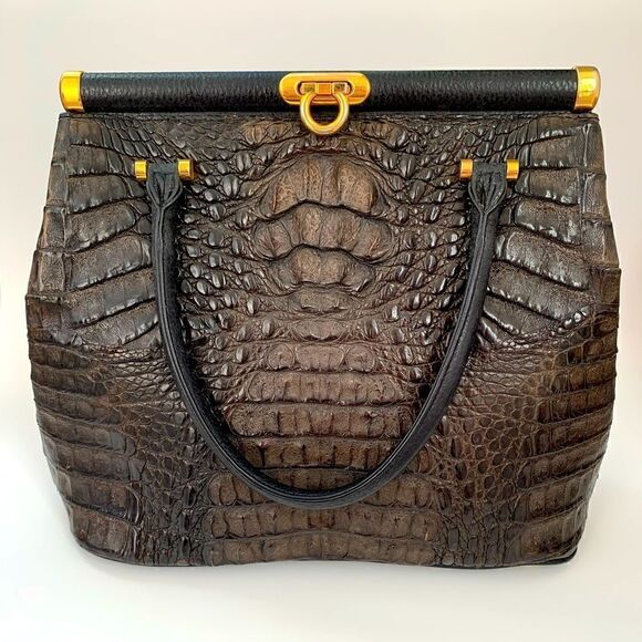 HOST PICK👜Vintage Genuine Crocodile Leather Handbag - Picture 1 of 9